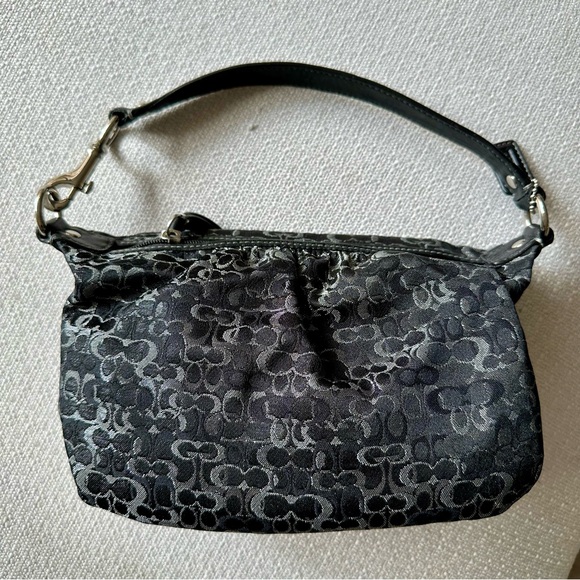 Coach Black and Silver Baguette Bag - Picture 2 of 6